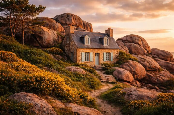 découvrez la magie unique de la maison nichée entre les rochers à ploumanac'h, un site naturel à couper le souffle alliant charme et paysages époustouflants.