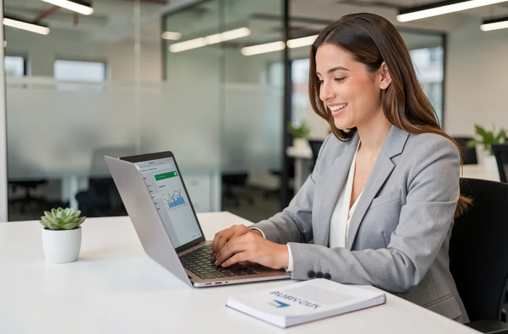 Une conseillère d'ABCmonTO guide un client à travers une simulation de prêt immobilier en ligne